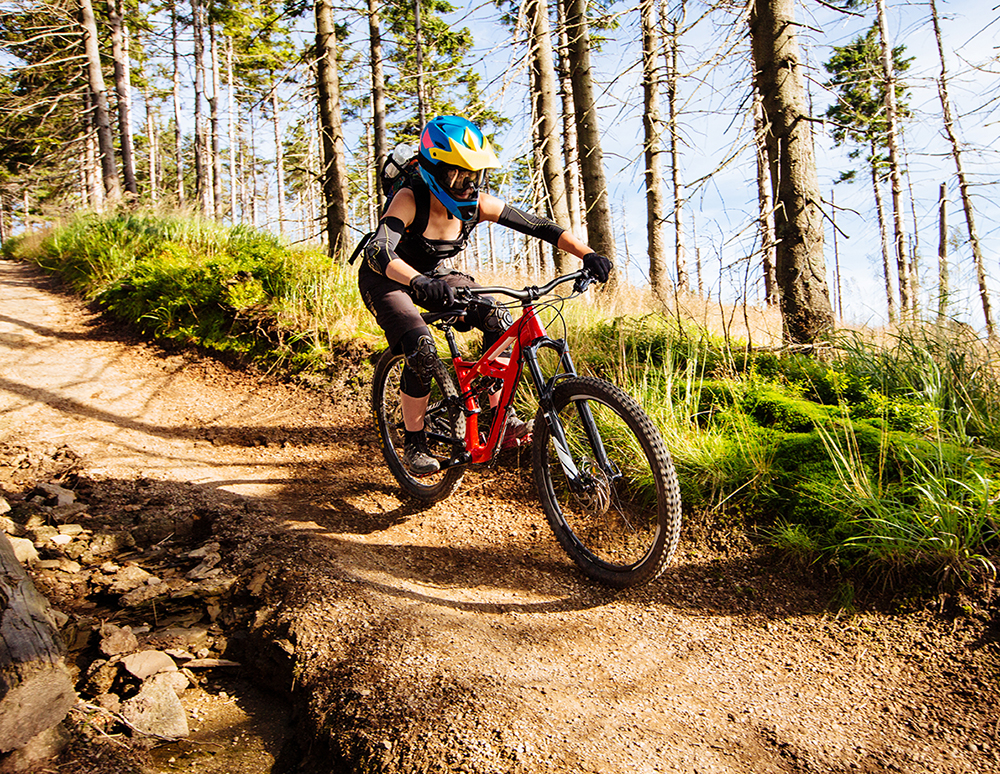 girl racing bike